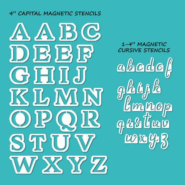 Magnetic Capital Letter Calligraphy Stencils by Plata Chalkboards