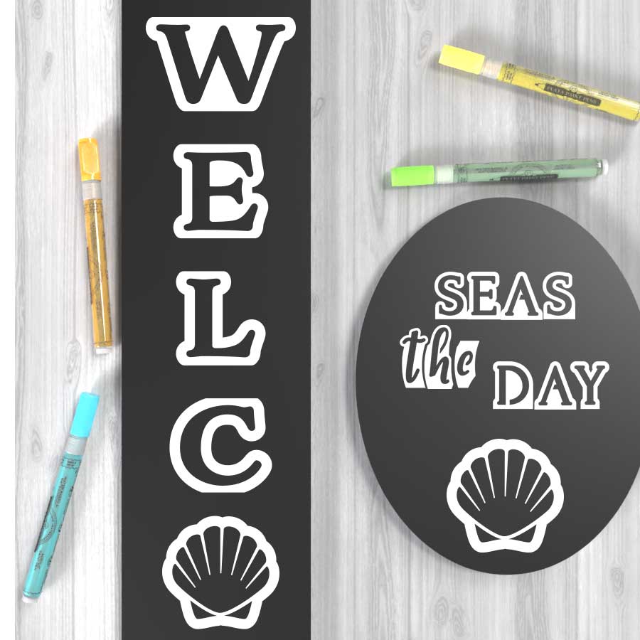 Sea Shell Beach Stencils - Plata Chalkboards