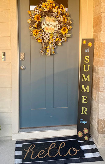 "It's Summer Time" handmade porch sign large chalkboard welcome sign - customer photo