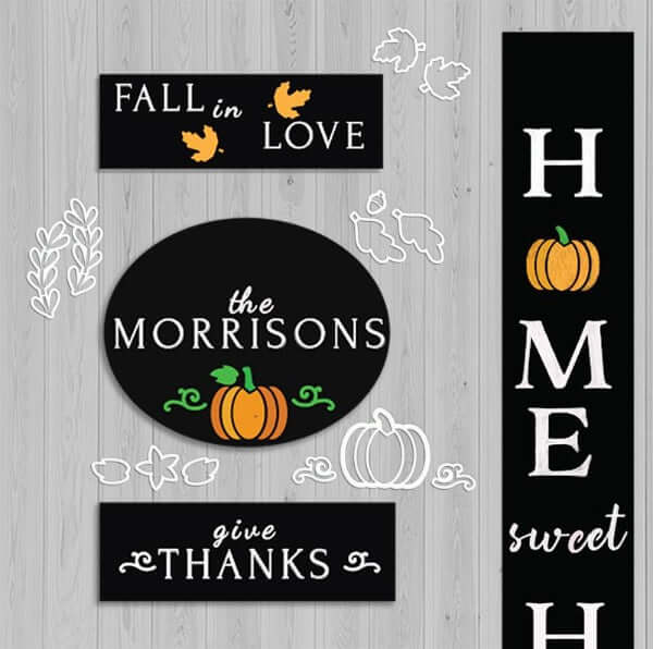 Fall Chalkboard Stencils for Chalkboards, Chalkboard Fall Stencils, pumpkin, oak leaf stencil, maple leaf stencil, acorn stencil, laurel stencils for DIY Signs