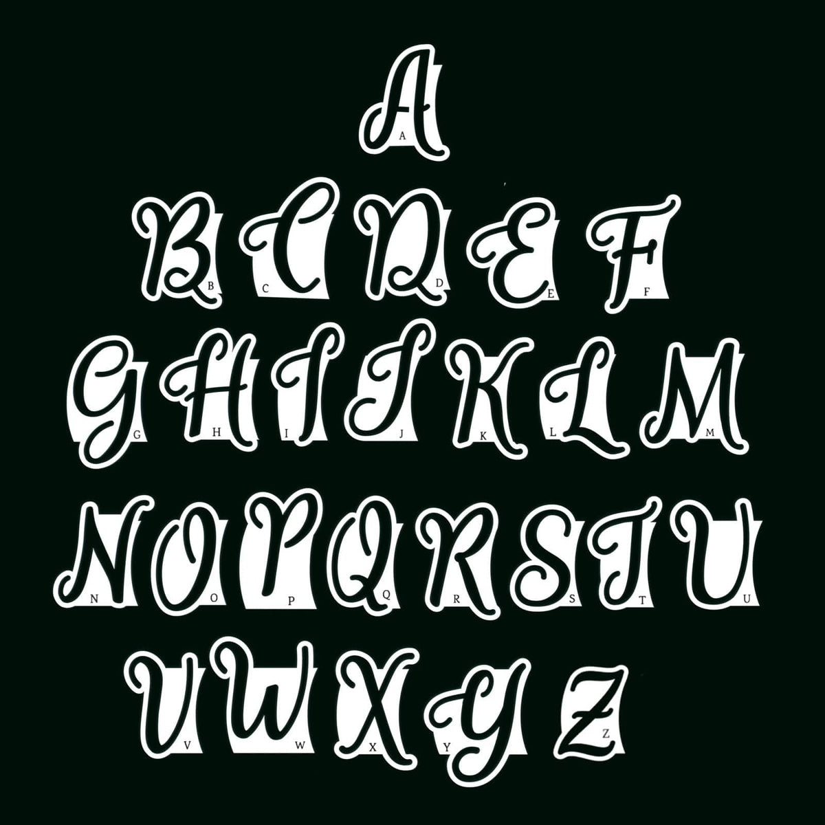 1200 Lettering Calligraphy Easy Letters
