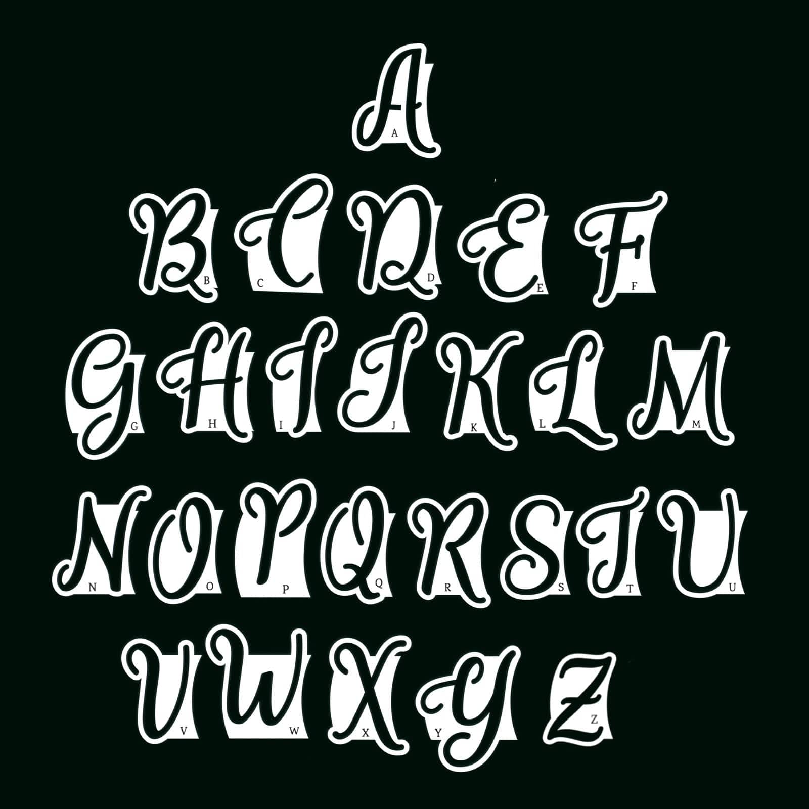 Cute Cursive Letter Stencils