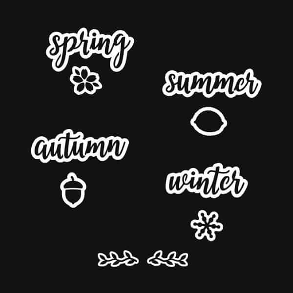 Seasons Stencil Calligraphy Pack 1 - Plata Chalkboards