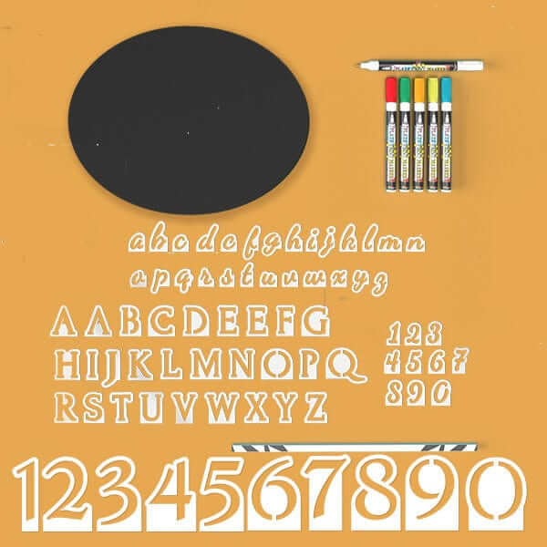 Chalkboard Kit for DIY Signs- magnetic letter stencils and paint pens for creating signs for holidays, weddings, paint night, restaurants.