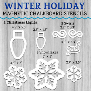  Plata Chalkboards Magnetic Christmas Stencils for