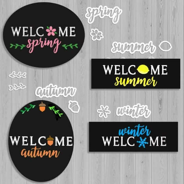 Seasons Stencil Calligraphy Pack 1