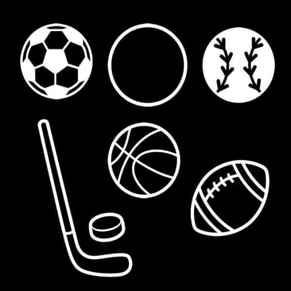 Sports Stencils by Plata for Chalkboards - Soccer, Basketball, Baseball, Football, Hockey Designs - Ideal for Schools, Bars, Restaurants, Game Day Decorations, and Kids&#39; Crafts - Magnetic, Easy to Use, Durable